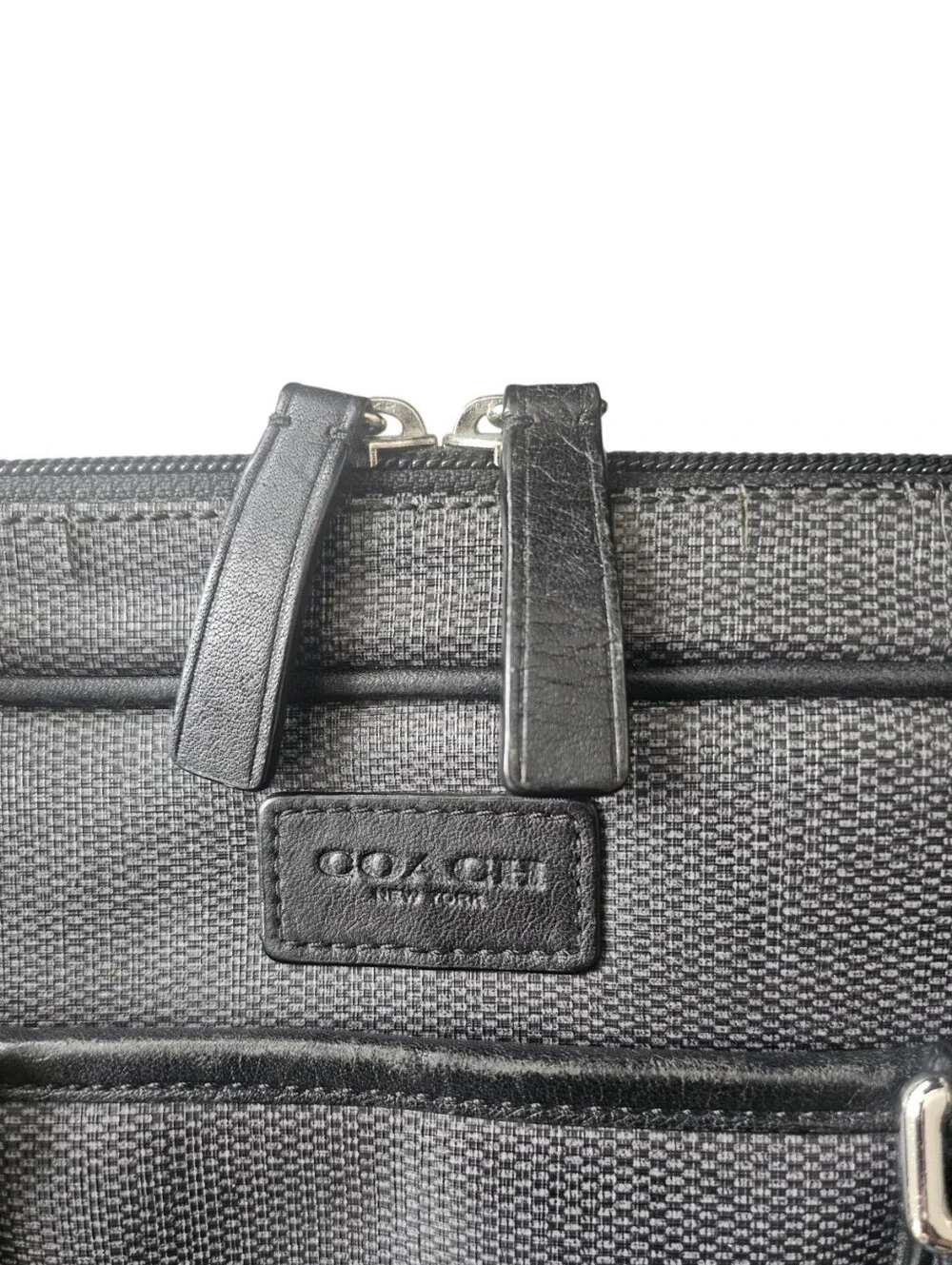 COACH Heritage Check 2-Way Slim Briefcase / Laptop Bag Style F71389